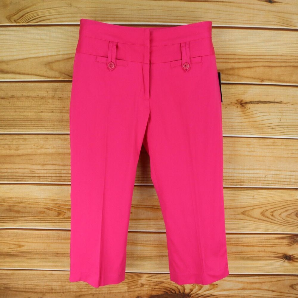 Robert Louis Capri Pants Womens Size 10 Pink Cotton Blend Mid Rise NWT $38